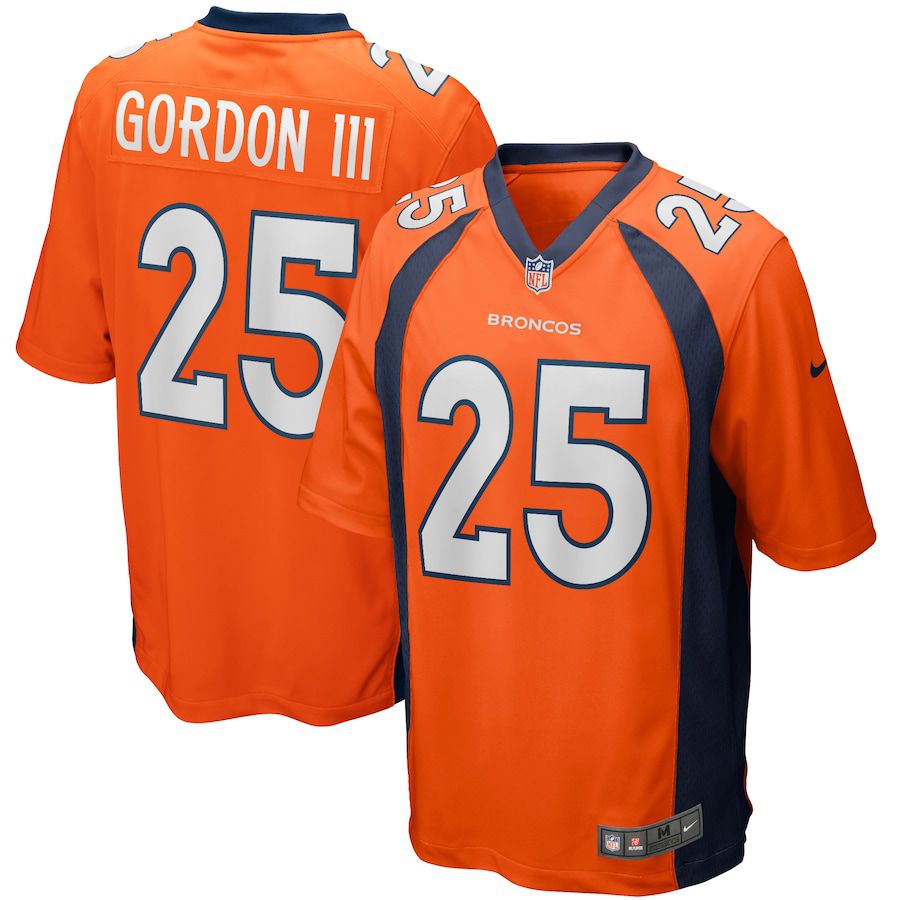 Men Denver Broncos 25 Melvin Gordon III Nike Orange Game NFL Jersey